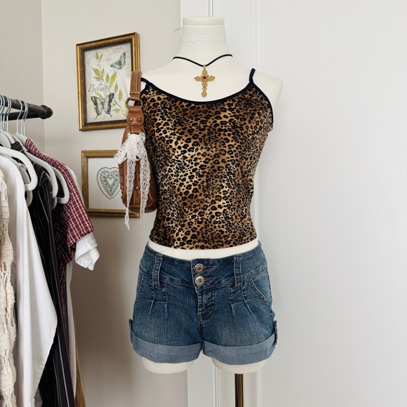 Bubblegum Pants - vintage y2k low rise denim button mini shorts